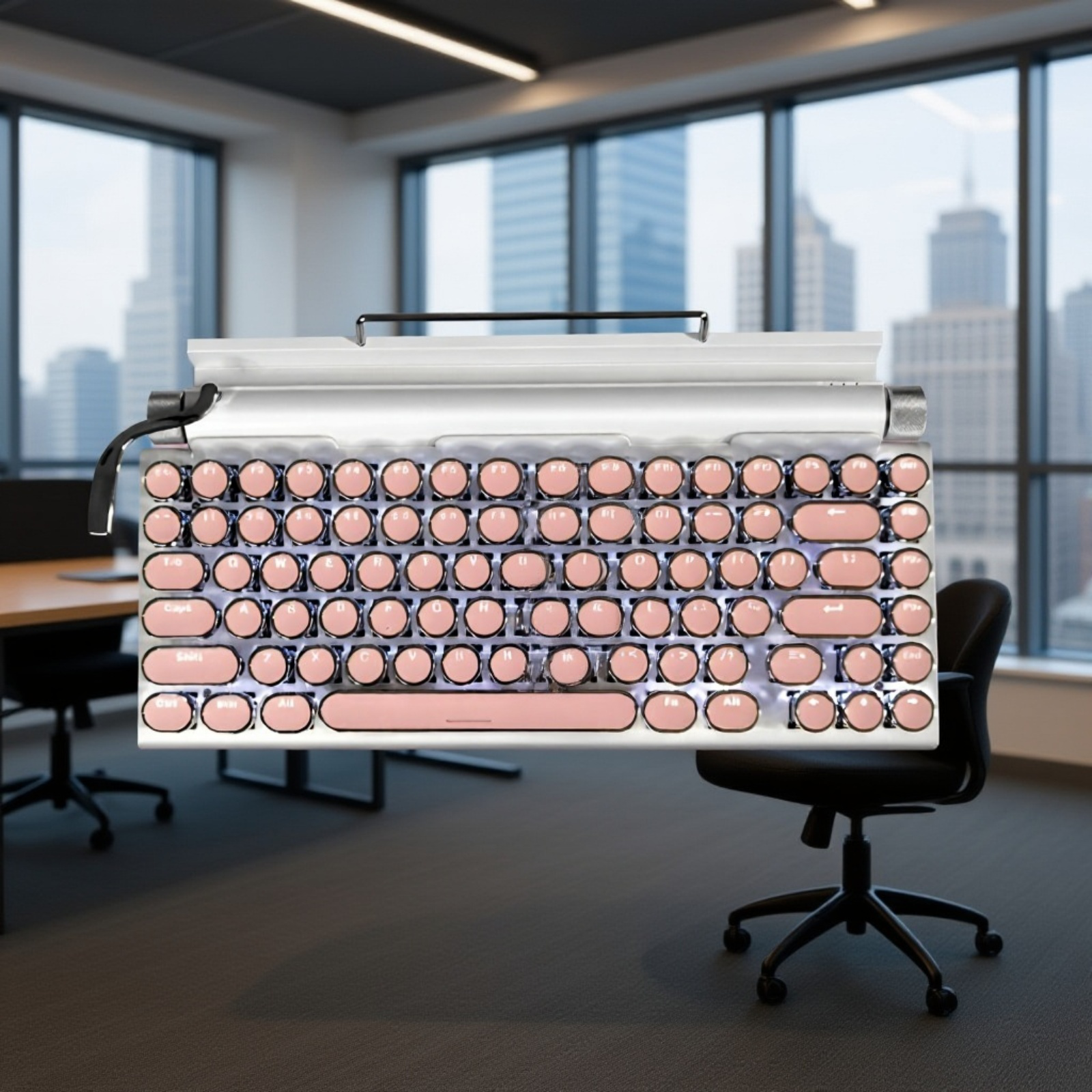 静音キースイッチ搭載キーボードのアップ