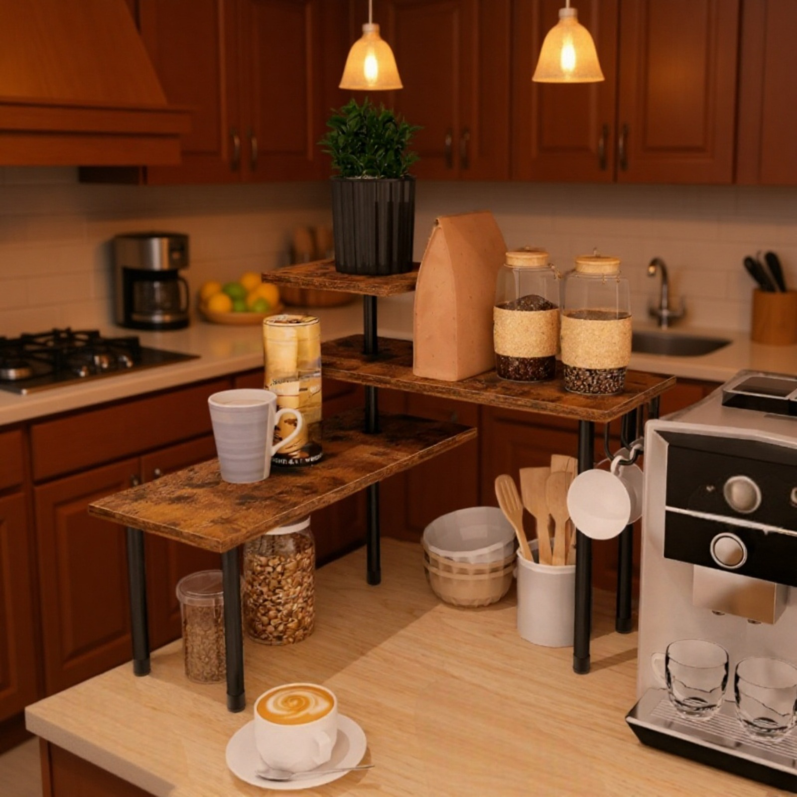 Estante multifuncional de esquina para cocina, organizador de esquina para baño