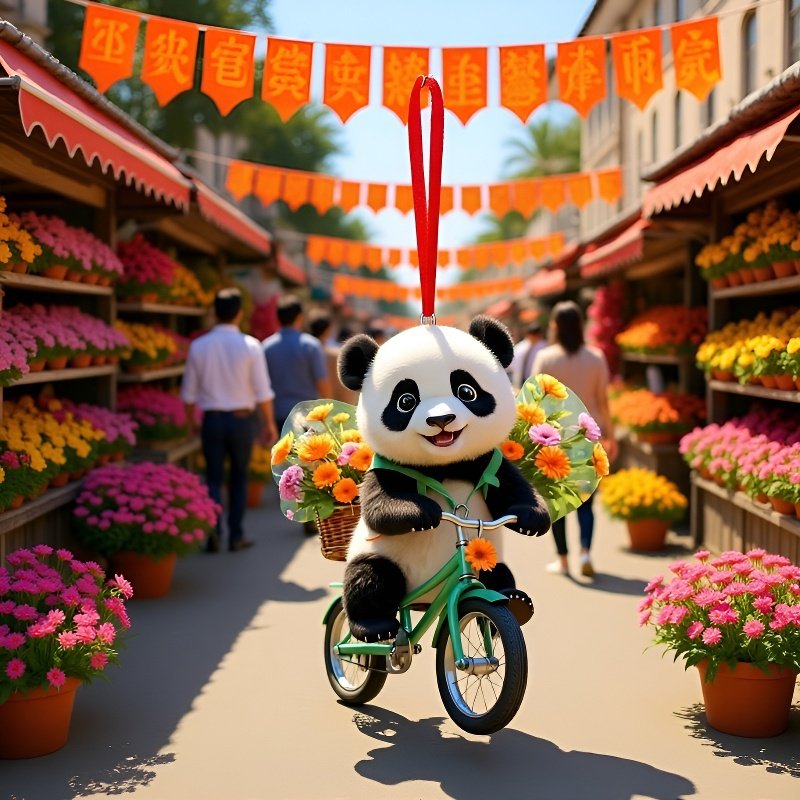 판다 자동차 미러 장식 키홀더 액세서리