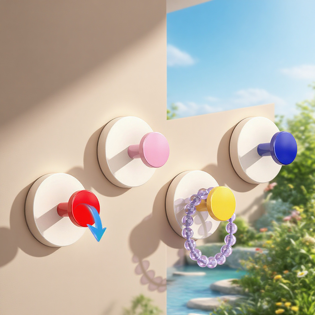 욕실 화장실 펀치 프리 도파민 도어 후크 패드 선반