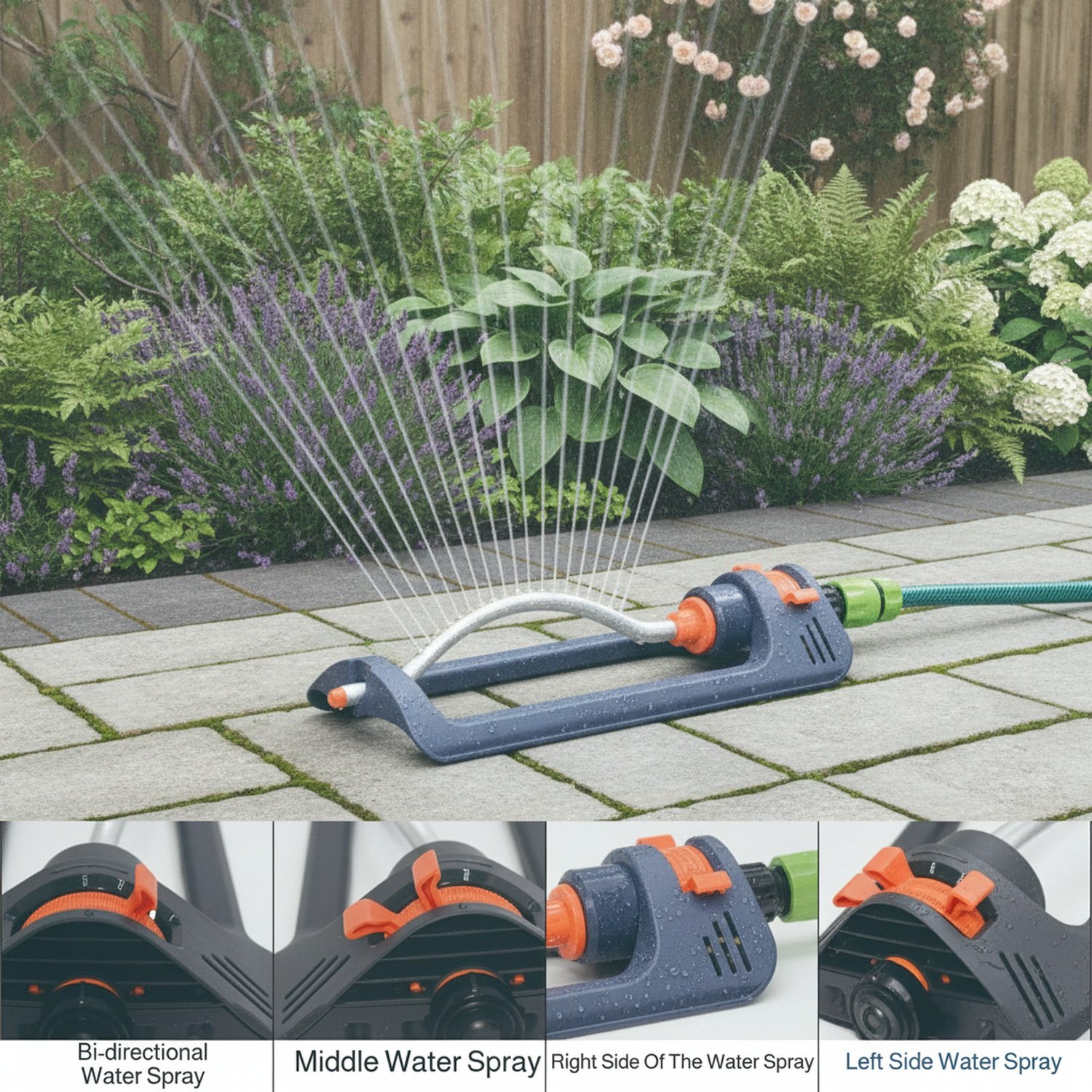 180° Automatic Swing Sprinkler Head 19-Hole Water Sprinkler - Garden Irrigation Tool for Green Lawns
