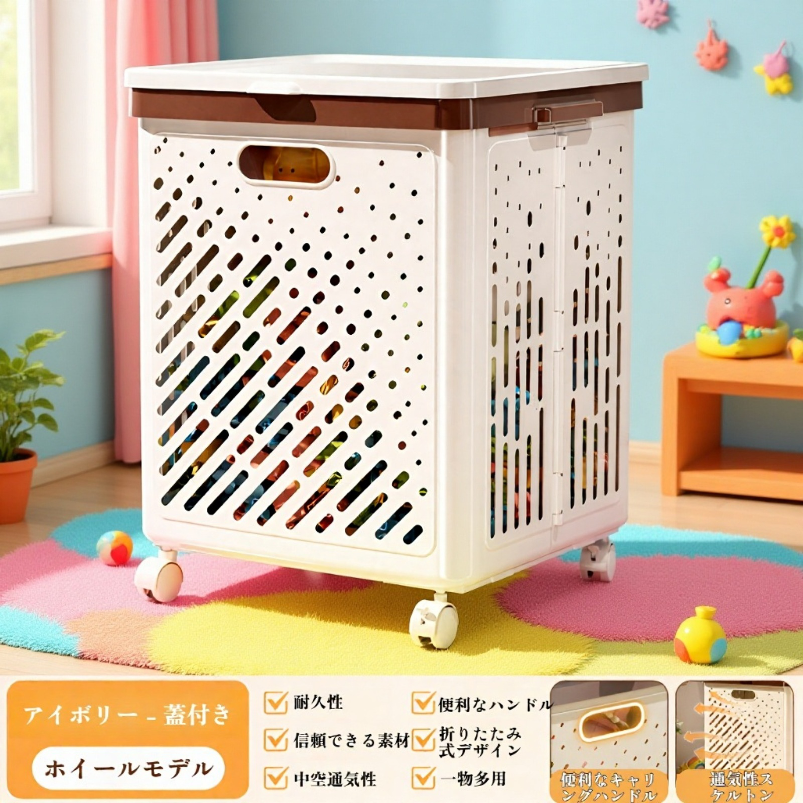 大容量の家用洗濯物収納かご