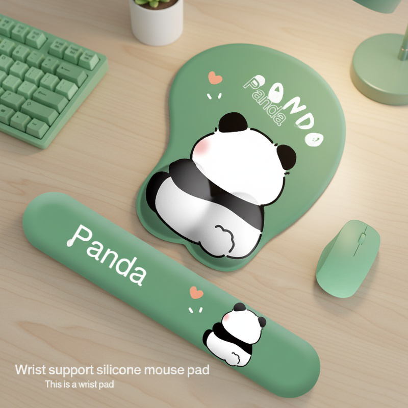 Cute Panda Butt Mouse Pad with Wrist Rest and Keyboard Wrist Support