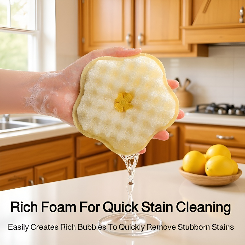 Double-sided Suction Cup Dishwashing Cloth for Kitchen Cleaning