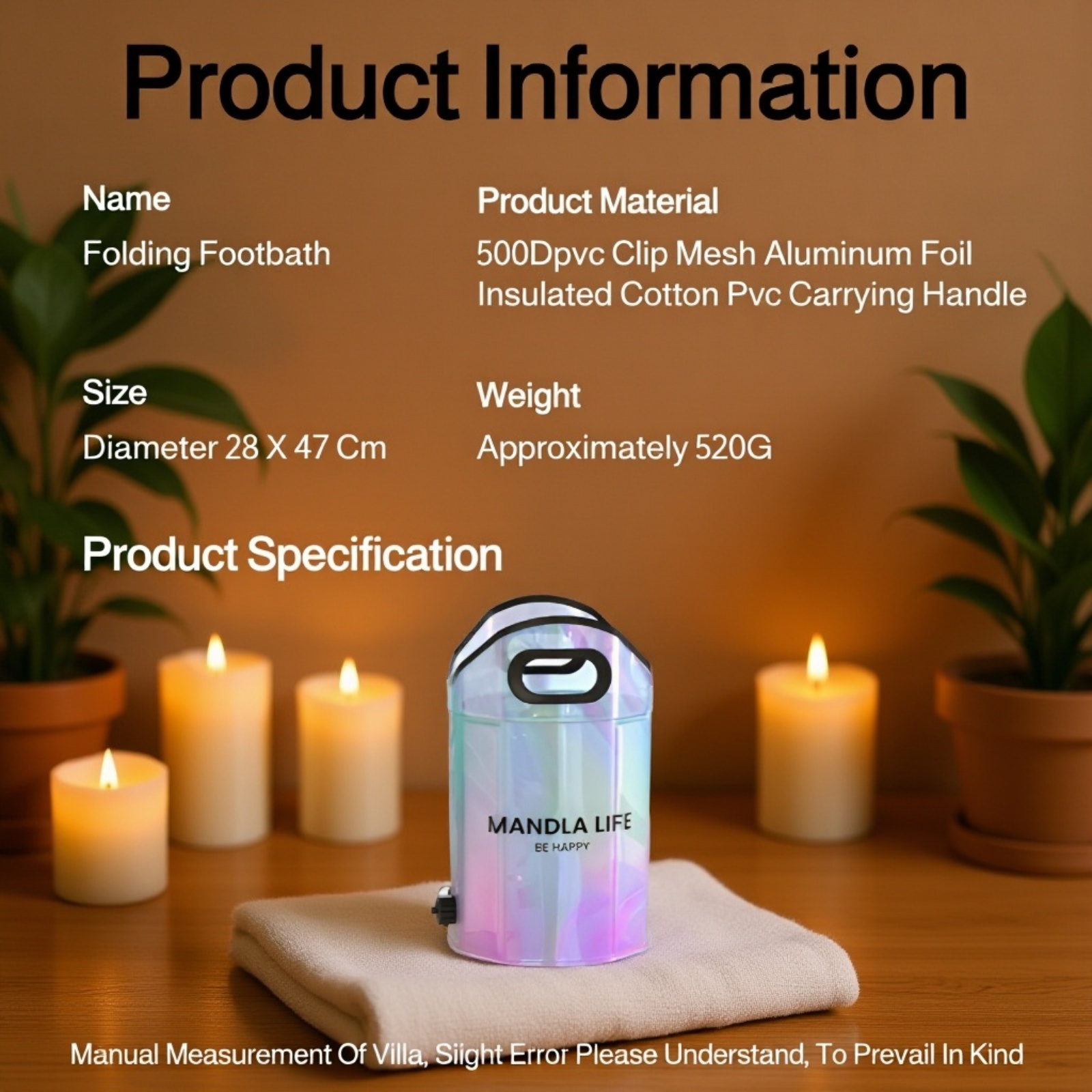 Portable Collapsible Foot Bath Bag with Insulation and Massage