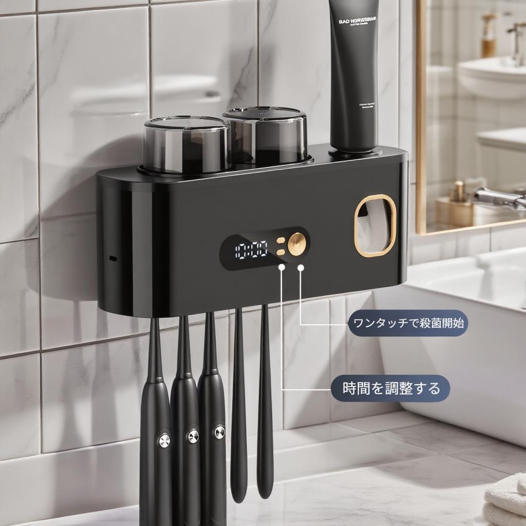 家族全員で使える大容量歯ブラシホルダー