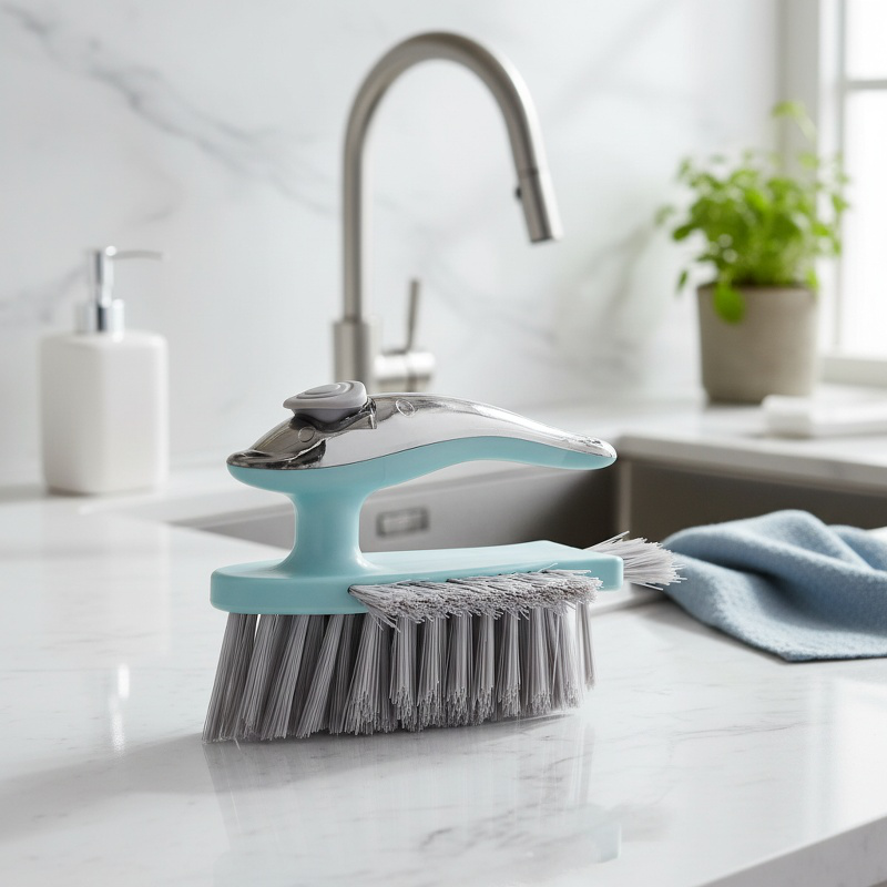 Brosse anti-tache pour surfaces de salle de bain