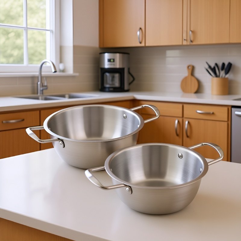 Haushalts-Edelstahl-Koreanischer Doppelgriff-Nudelkochtopf mit Deckel