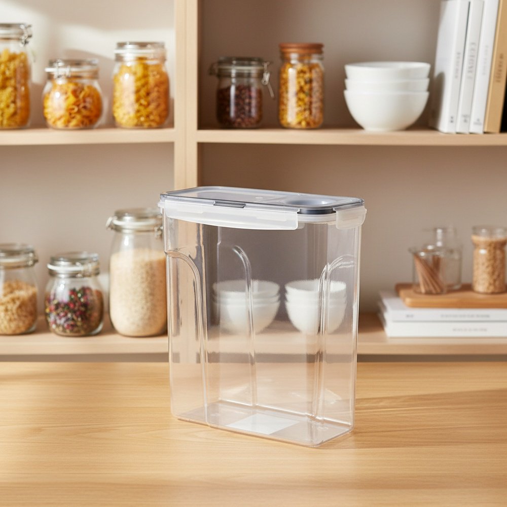 Clear food storage jars with secure lids