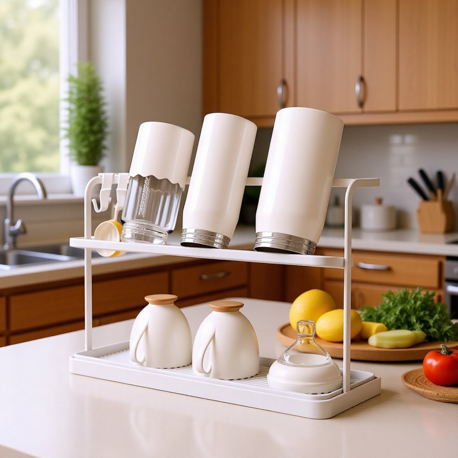 주방 인테리어에 어울리는 심플한 컵 랙 디자인