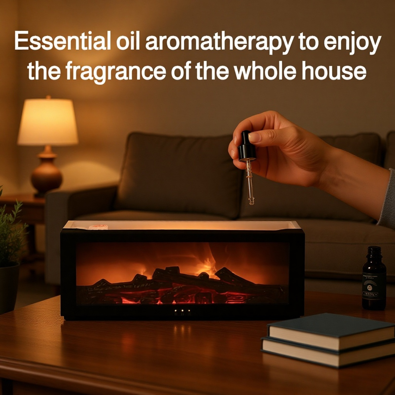 Desktop cool simulation fireplace flame aromatherapy machine