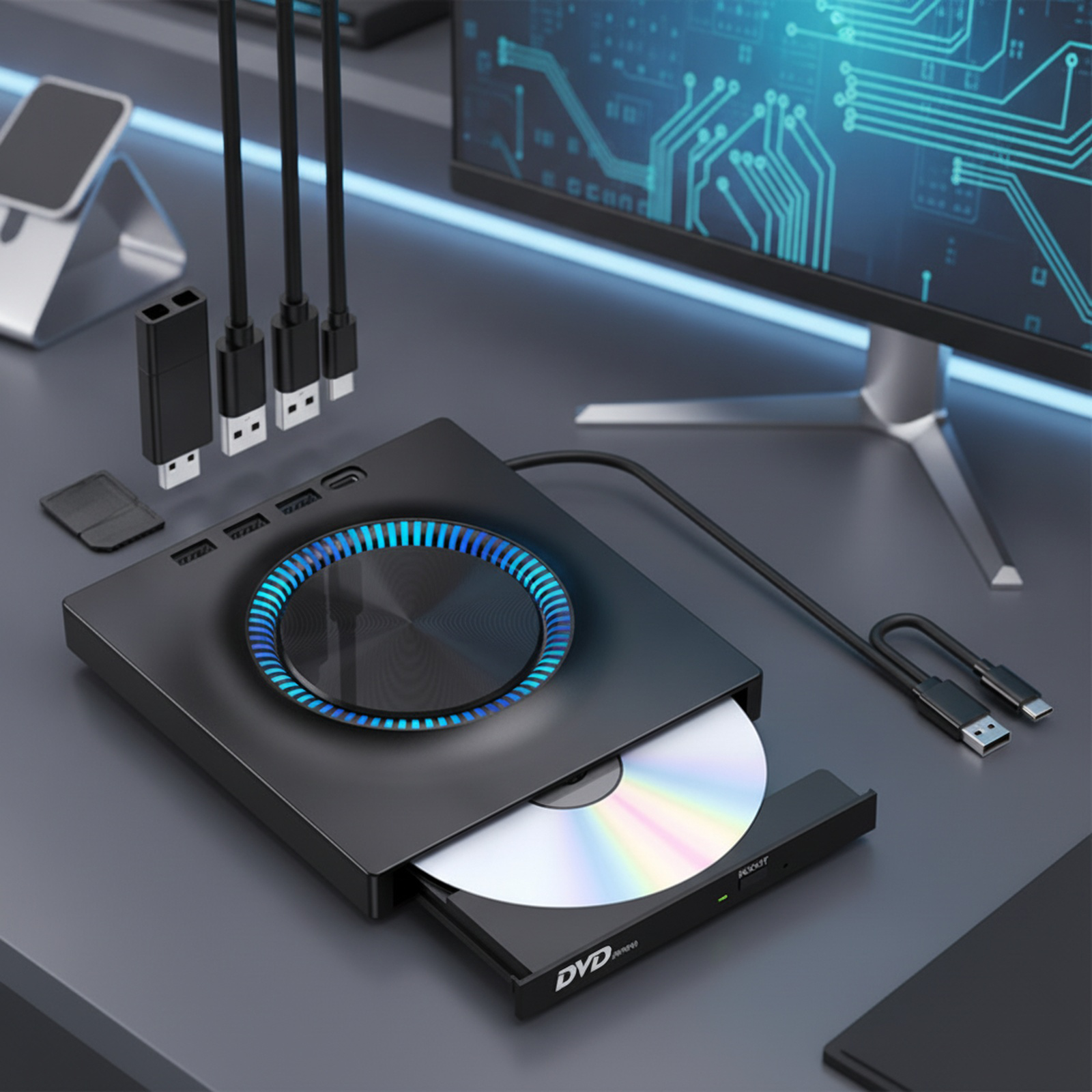 Externer USB DVD-Brenner und Laufwerk