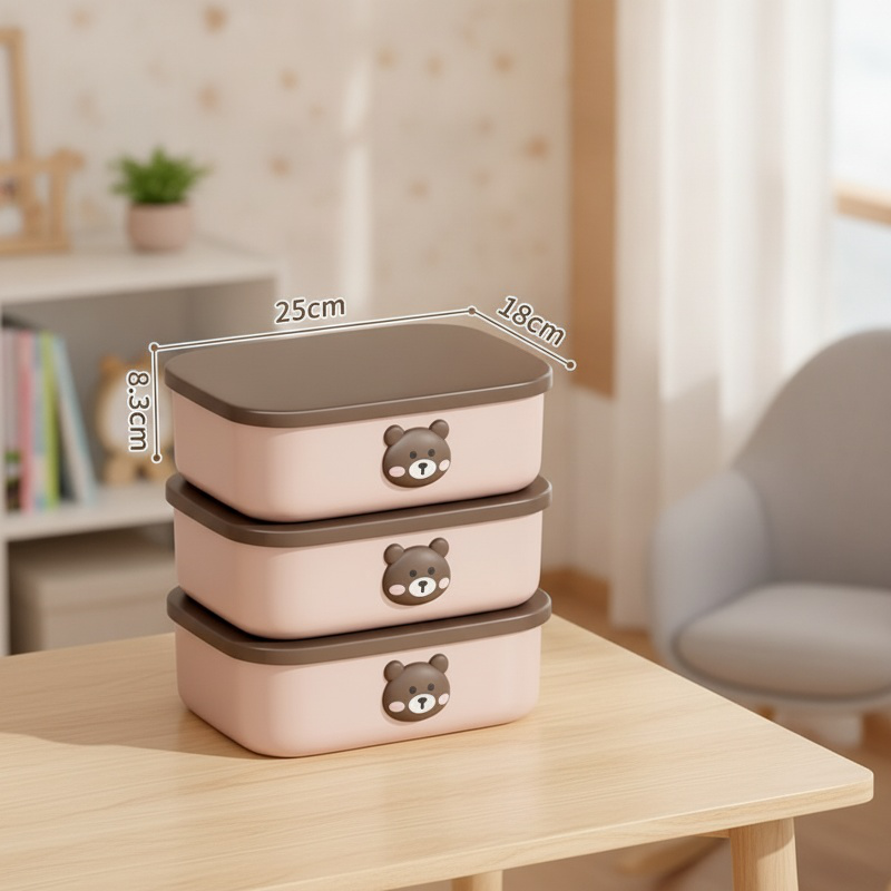 뚜껑이 있는 대용량 플라스틱 데스크탑 수납함 거실 가정용 장난감 보관함