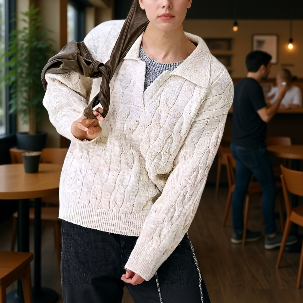 カジュアルコーデのオーバーサイズセーター