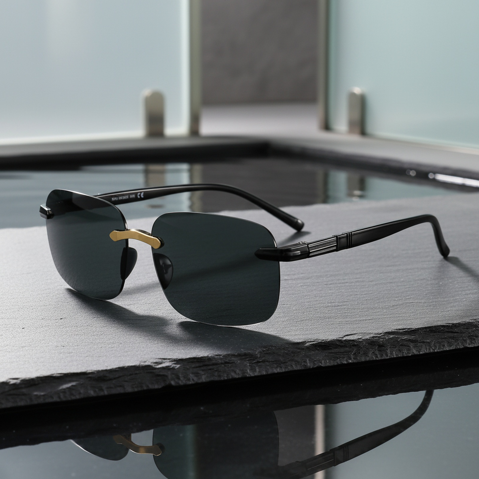 Lunettes de soleil haut de gamme sans monture en cristal naturel