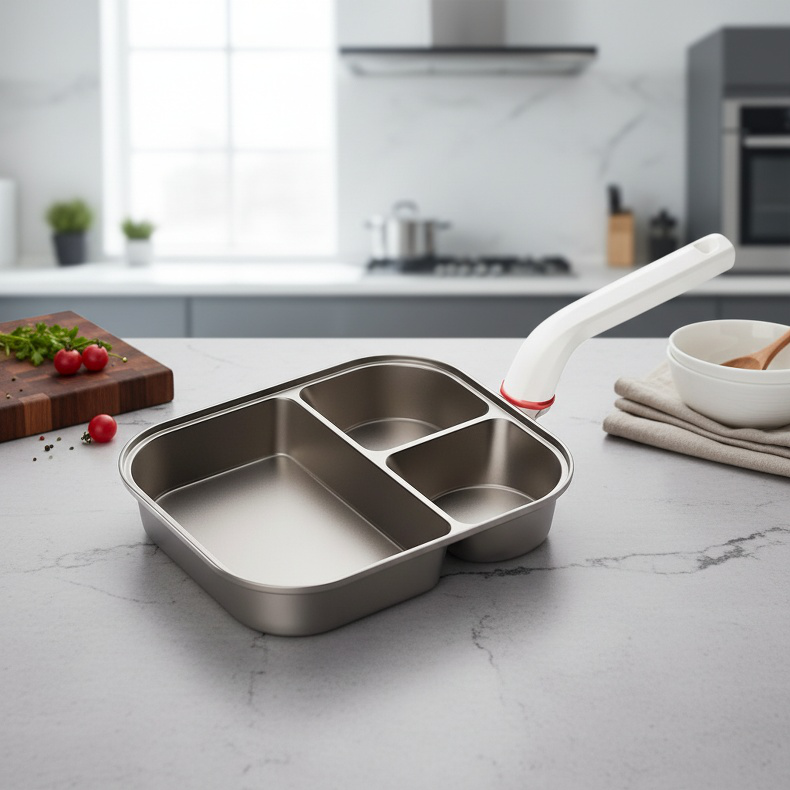 Titanium 3-in-1 Antihaft-Bratpfanne, dick und tief, für Eier und Hamburger