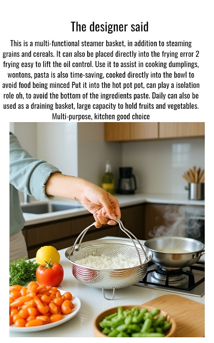Durable rust-resistant steamer basket