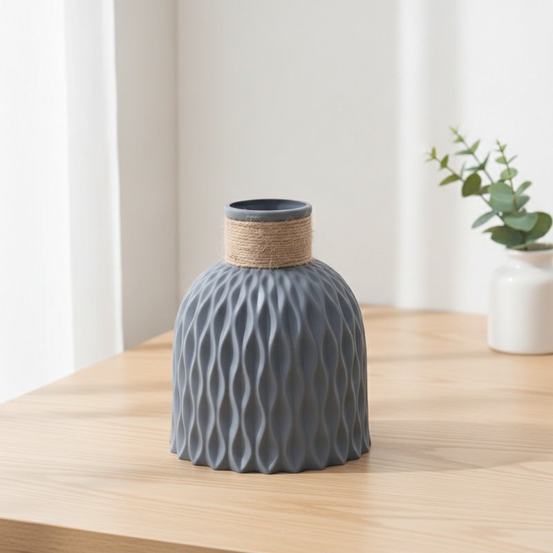 Modern plastic vase with unique pineapple pattern