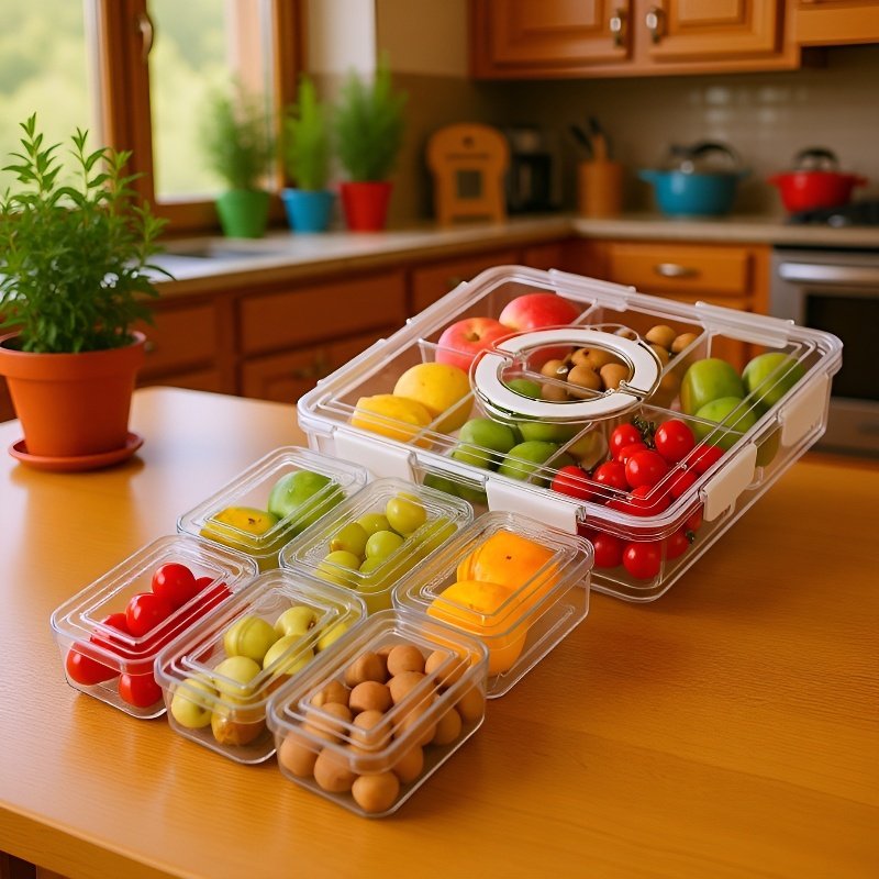 여러 칸으로 나뉜 냉장고/냉동고 보관함