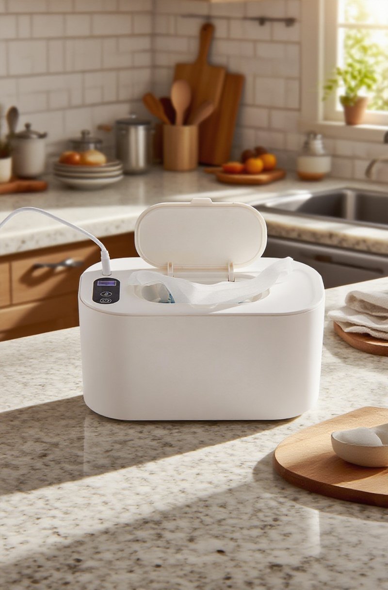 Compact baby wipe warmer for diaper bag