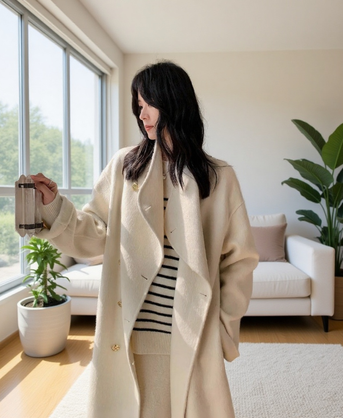 양면 디자인 여성 겨울 아우터