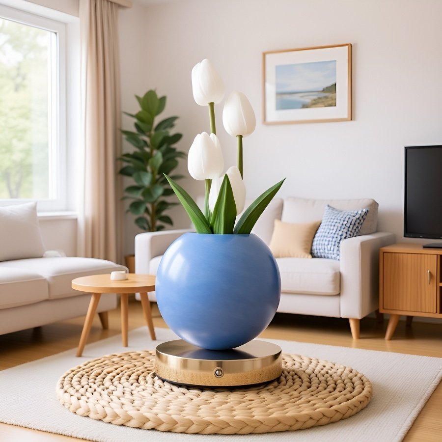 寝室に置いたチューリップ型ナイトライト