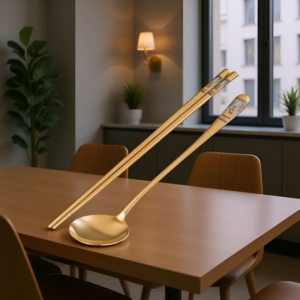 304 스테인리스 스틸 젓가락과 숟가락