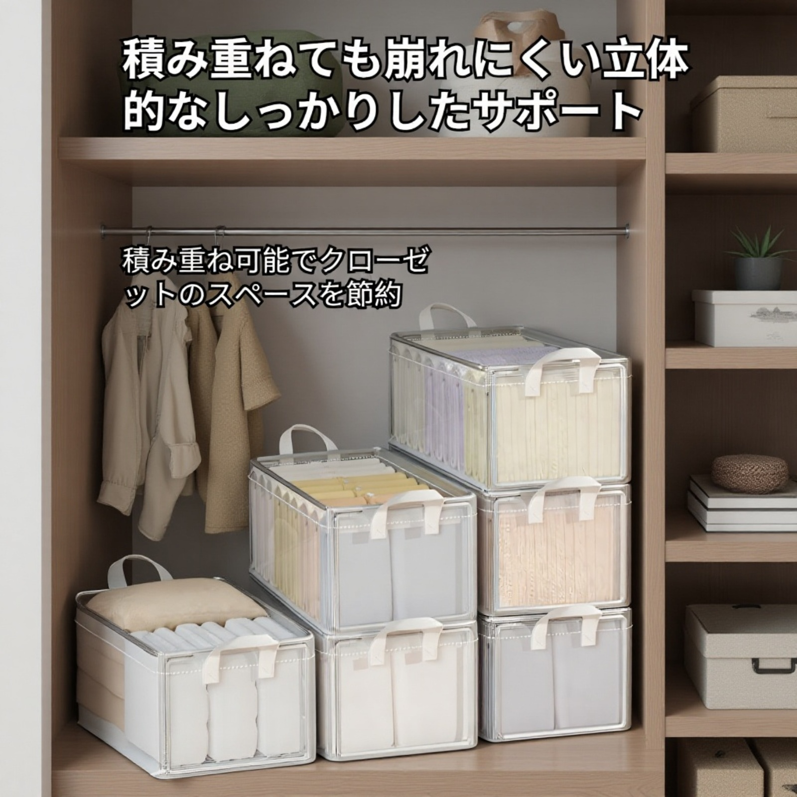 積み重ね可能な収納ケース