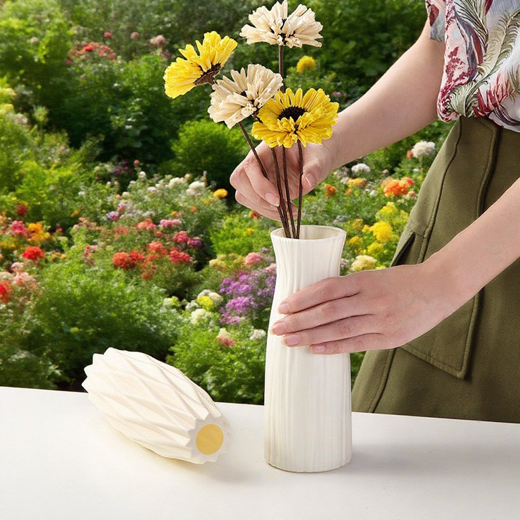 Jednoduchá nordická váza z plastu, odolná proti rozbití, dekorace do obýváku