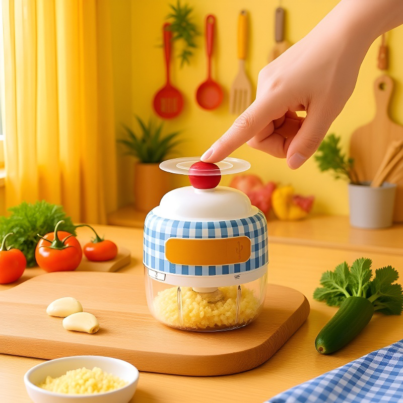 Easy to clean electric garlic chopper parts