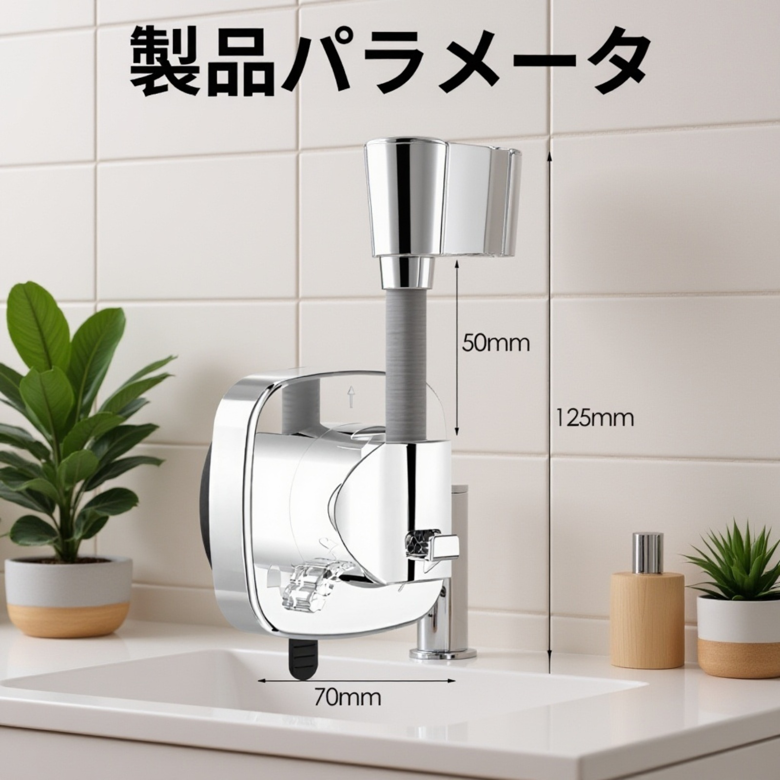 吸盤式シャワーブラケット