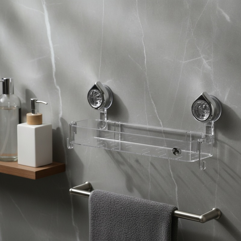 Bathroom Wall-Mounted Cosmetic Organizer for Mirror