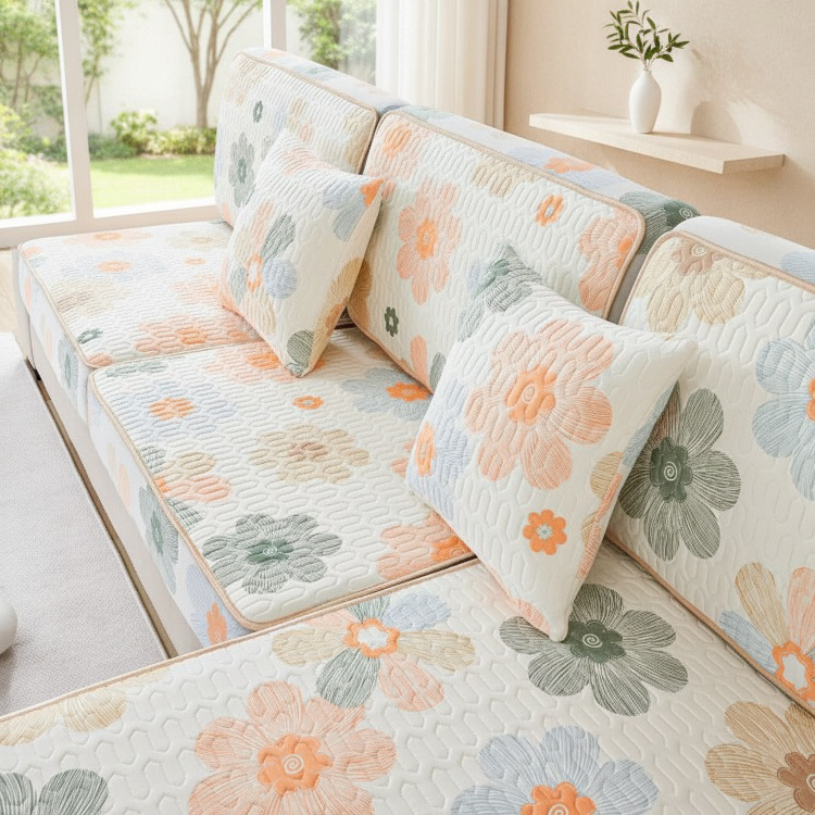 Non-slip Ice Silk Latex Sofa Mat, All-Season Use