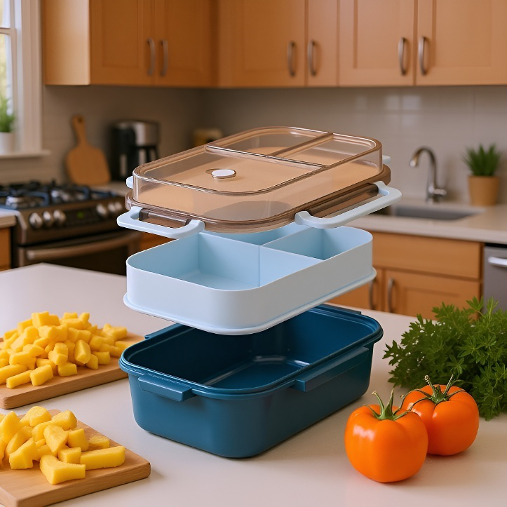 Portable Student Sealed Lunch Box Double Layer Microwaveable Commuter