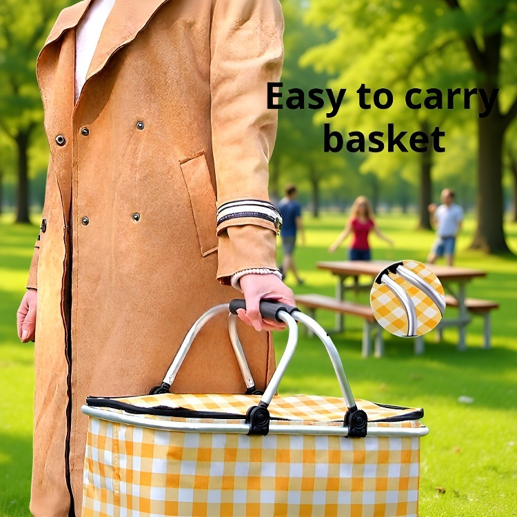Folding Insulated Outdoor Picnic Basket