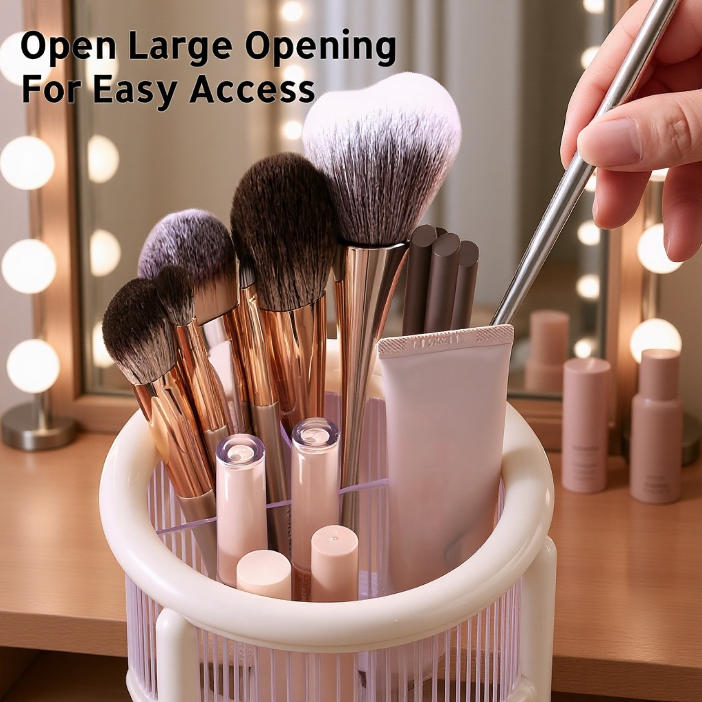  Makeup Brush Storage Holder, Lipstick, Eyebrow Pencil, Powder Compact Organizer