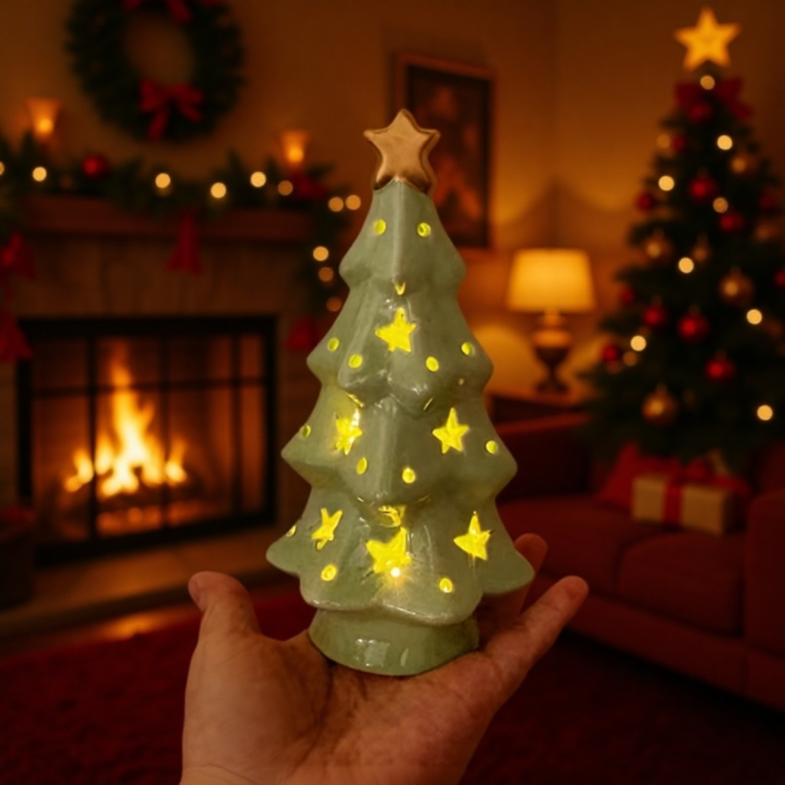 シンプル北欧風光るクリスマスツリー 小型装飾用