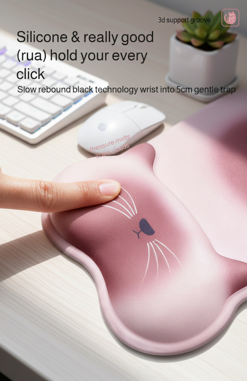 Durable silicone material wrist cushion