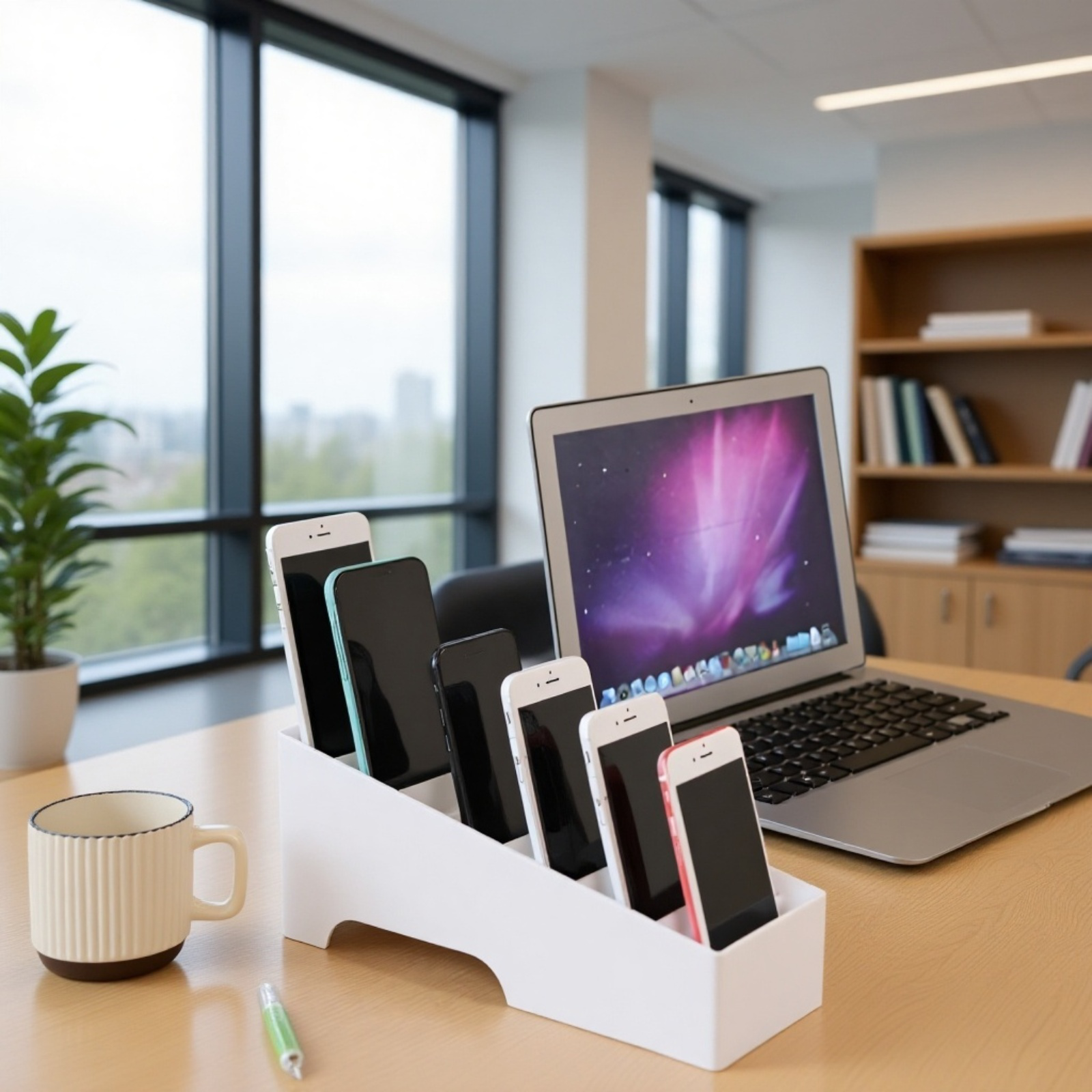 マルチコンパートメント携帯電話収納ボックス、オフィス会議収納ラック、強化ガラススクリーンプロテクター、電話カード収納ボックス