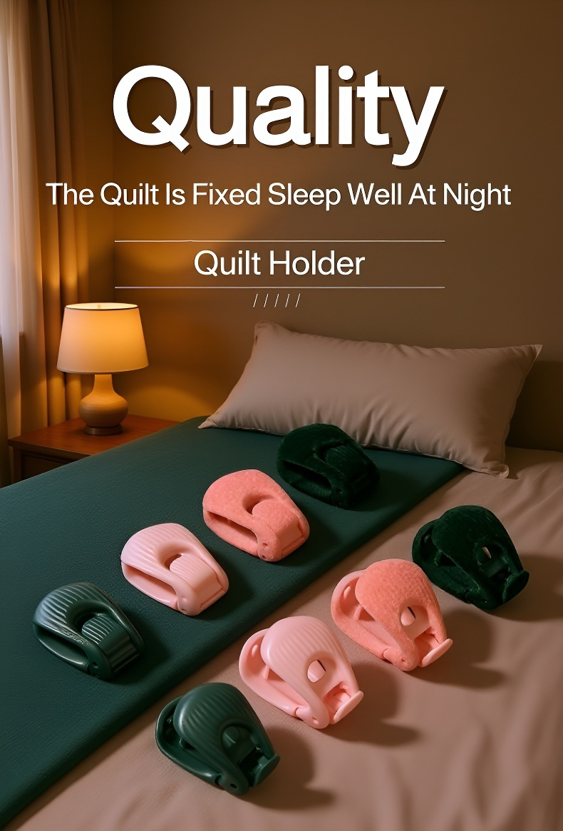 Non-slip Shell Sheet Clips securing bed sheet corners