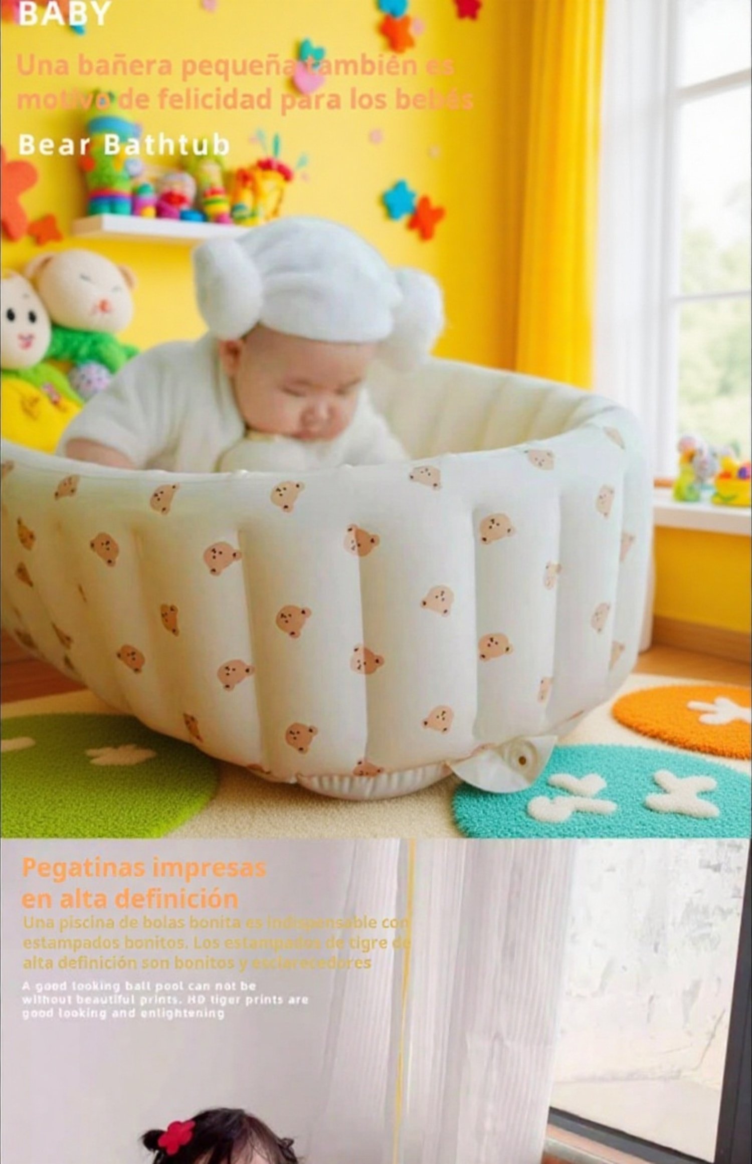 Bañera inflable para bebés y niños multifuncional