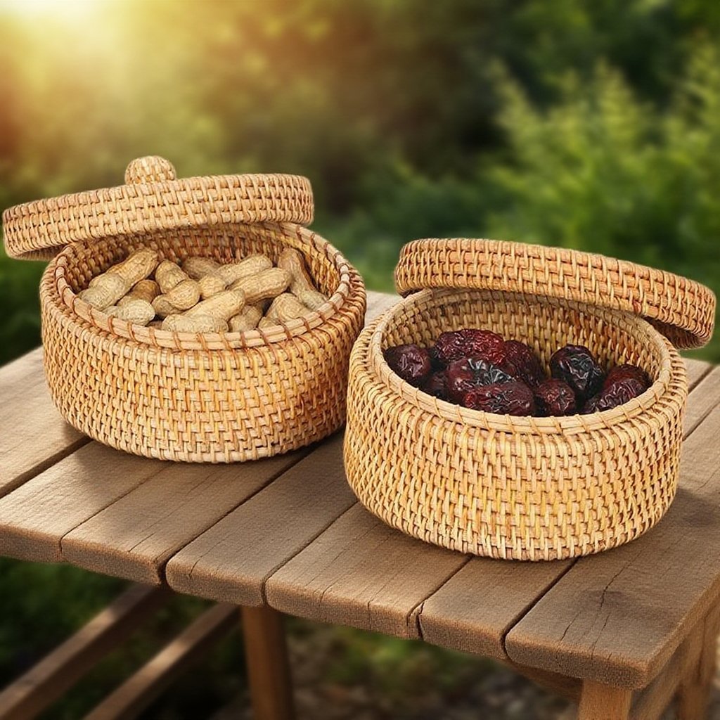 سلة مطبخ عملية وعصرية من الروطان