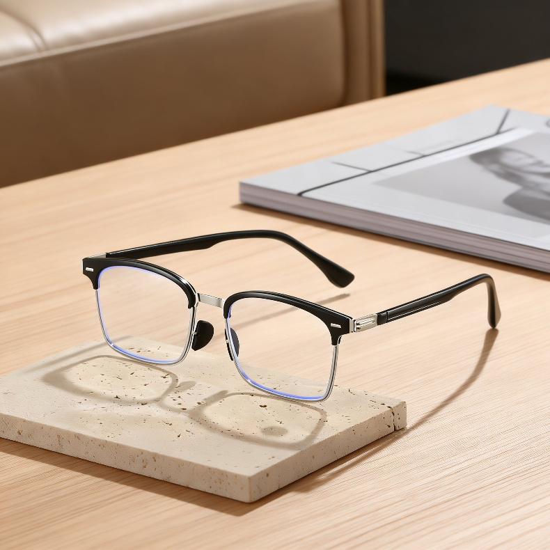 JMY Half-Eyebrow Frame Smart Zoom Anti-Blue Light Reading Glasses