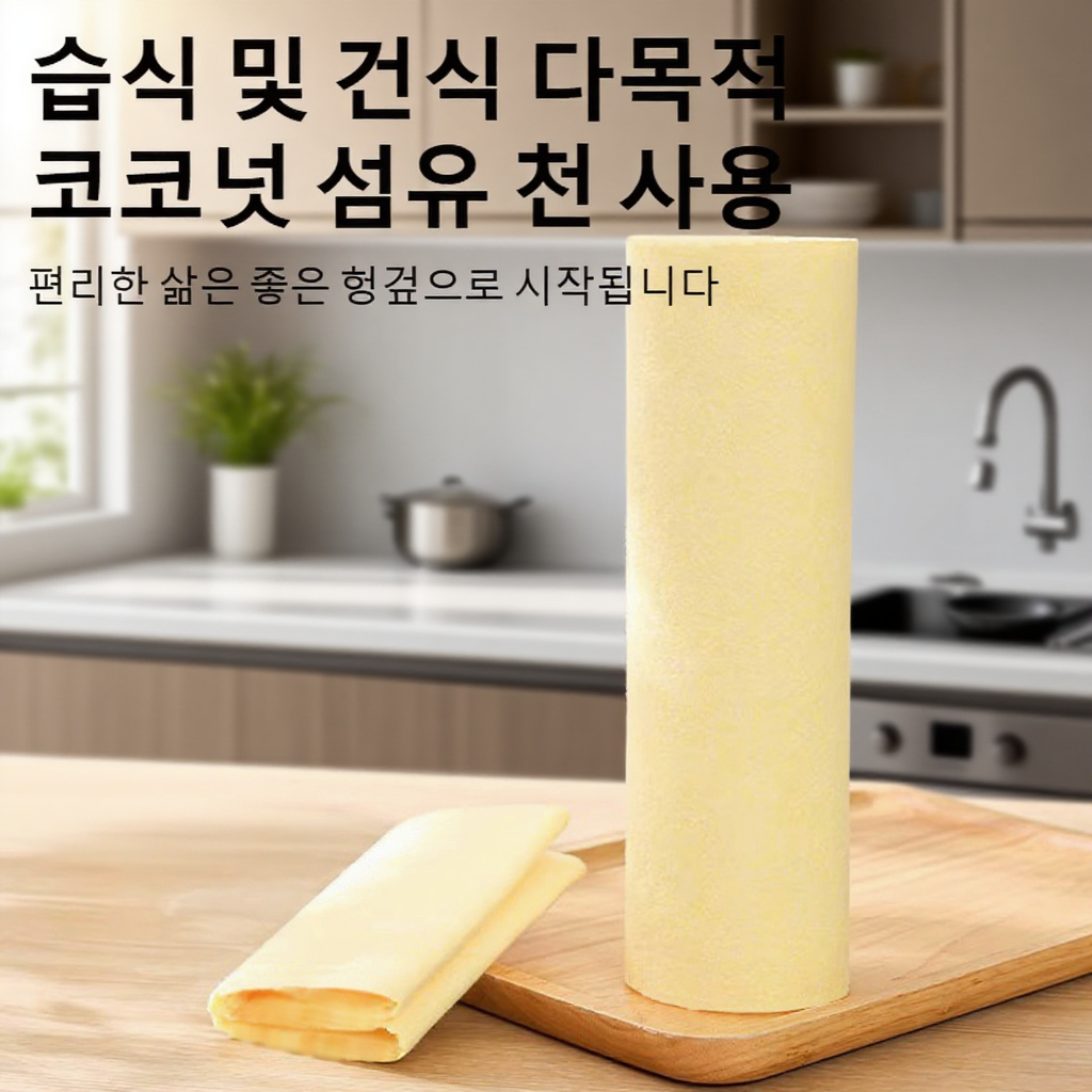  기름 제거, 부스러기 없는 수세미