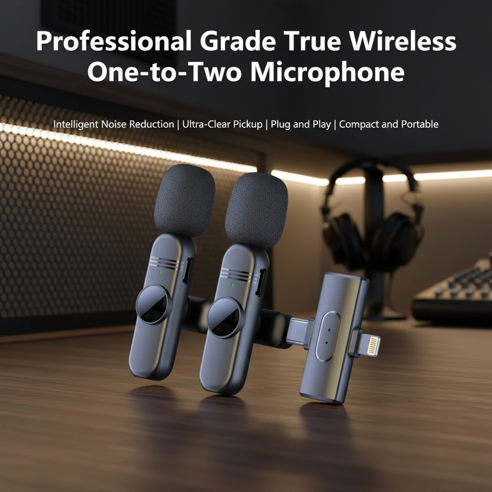 S65 Wireless 2-in-1 Noise Cancelling Lavalier Microphone, High-Quality Audio for Live Streaming