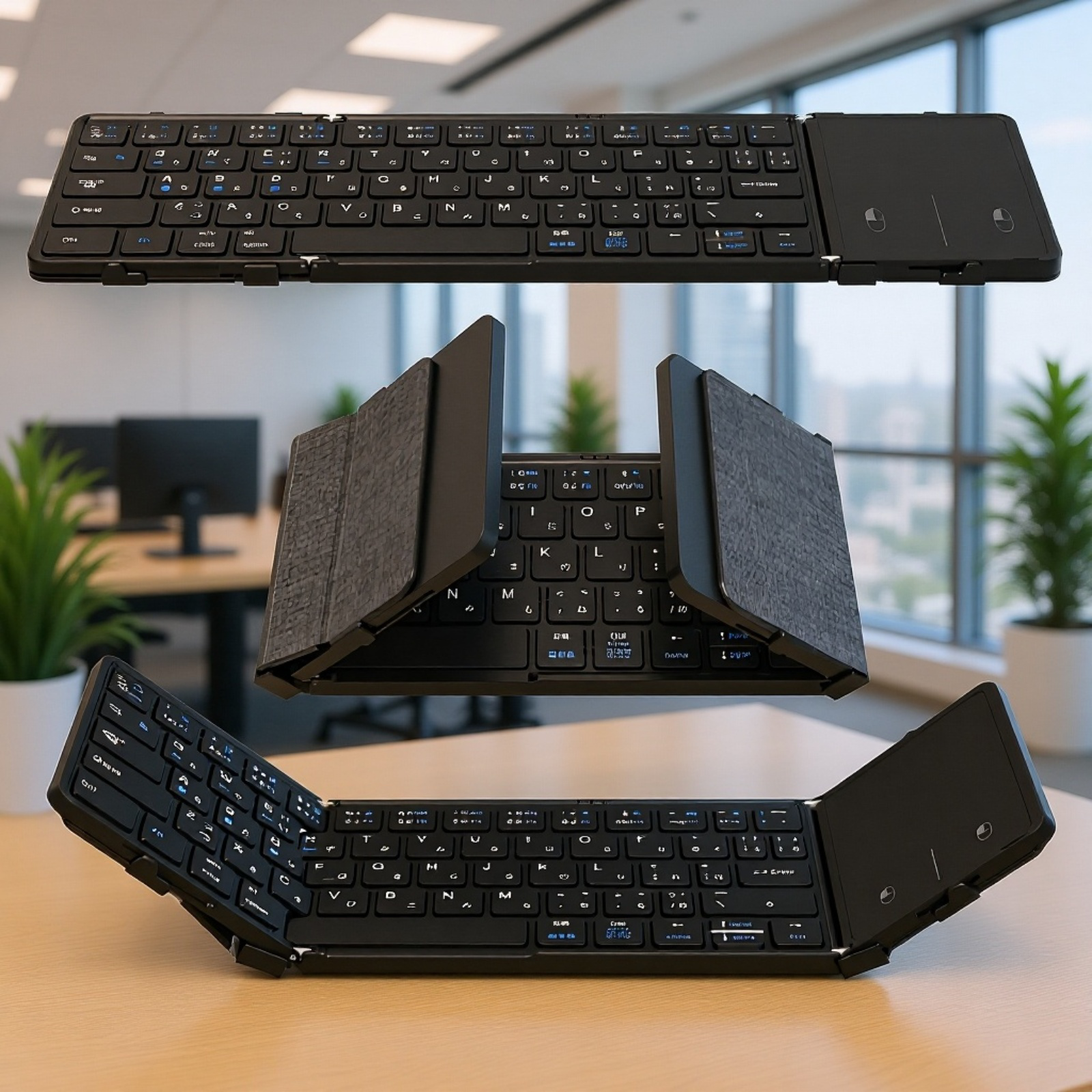 ビジネス用レザー折りたたみキーボード