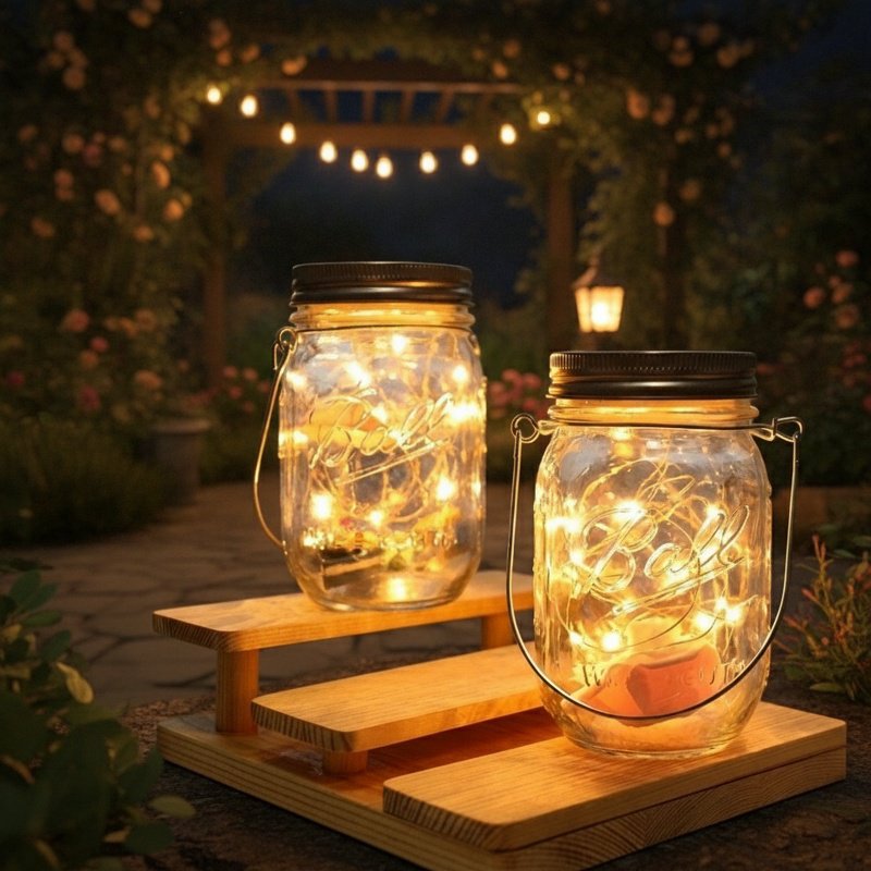 Lámpara decorativa solar en forma de botella para jardín de noche