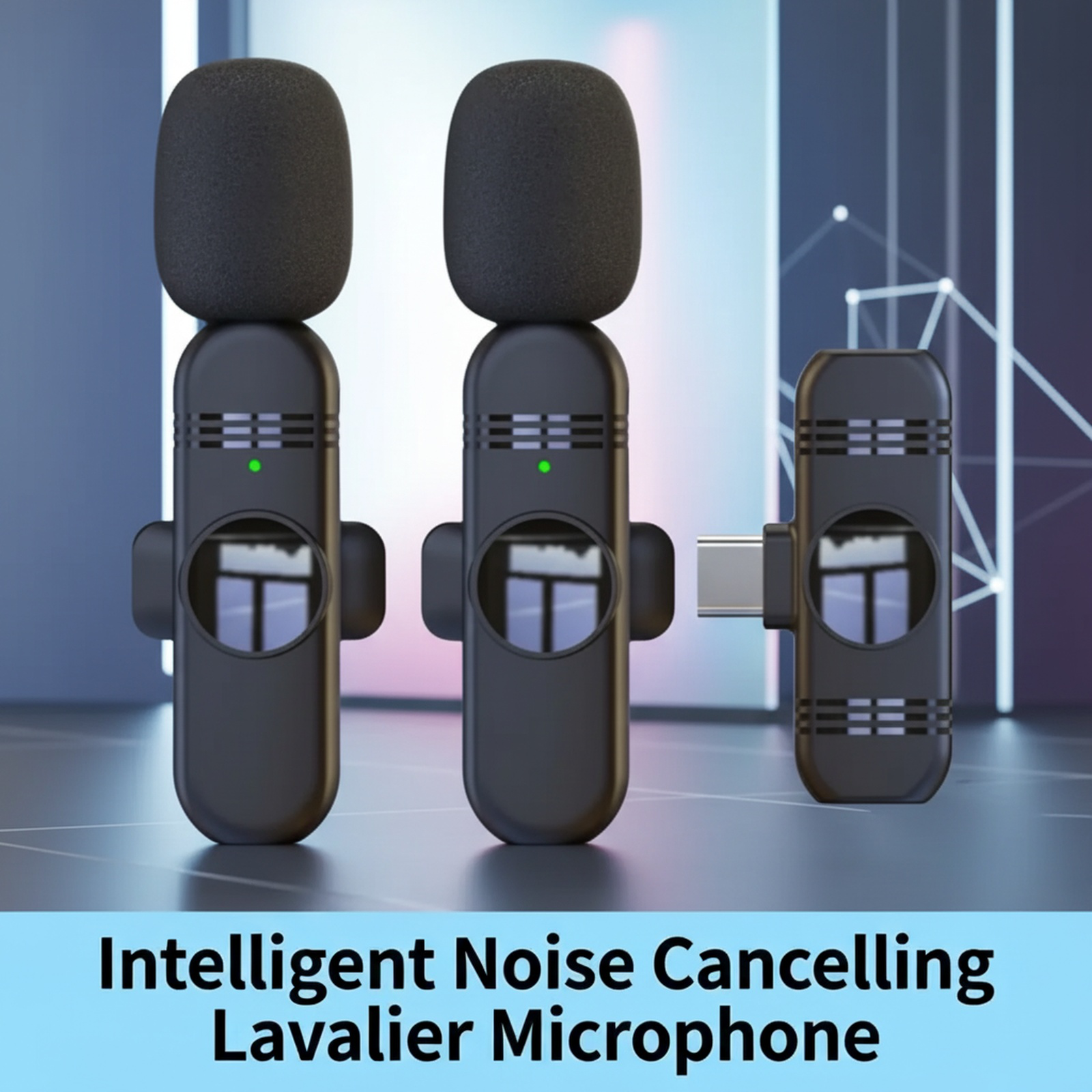 Wireless Clip-on Microphone 2-in-1