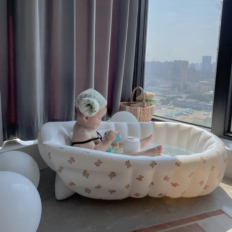 Bañera portátil para bebé, baño para recién nacido, piscina inflable plegable para niños