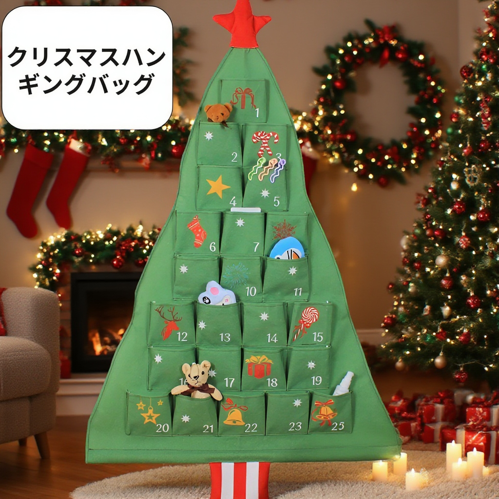 クリスマスツリー収納掛け袋 壁掛けドア用収納バッグ